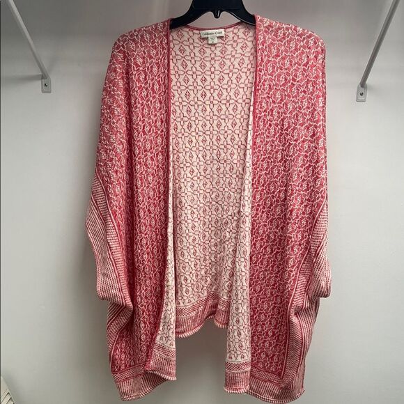 Coldwater Creek Pink and Cream Patterned Cardigan - Picture 1 of 3
